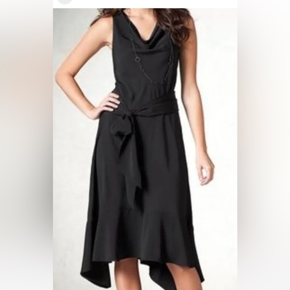 Clearance must go -Coldwater Creek Black Formal Tie Waist Sleeveless Dress 6P